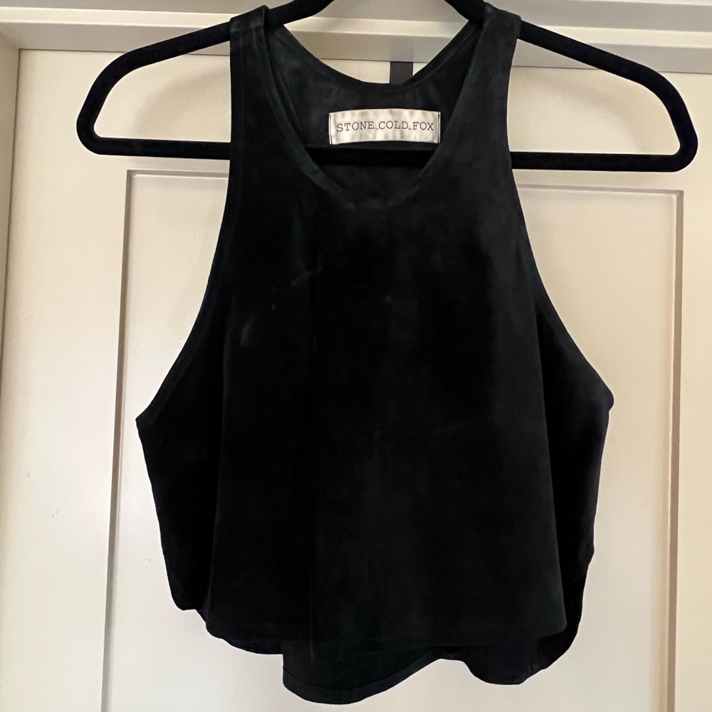 Stone Cold Fox genuine suede gangster crop tank